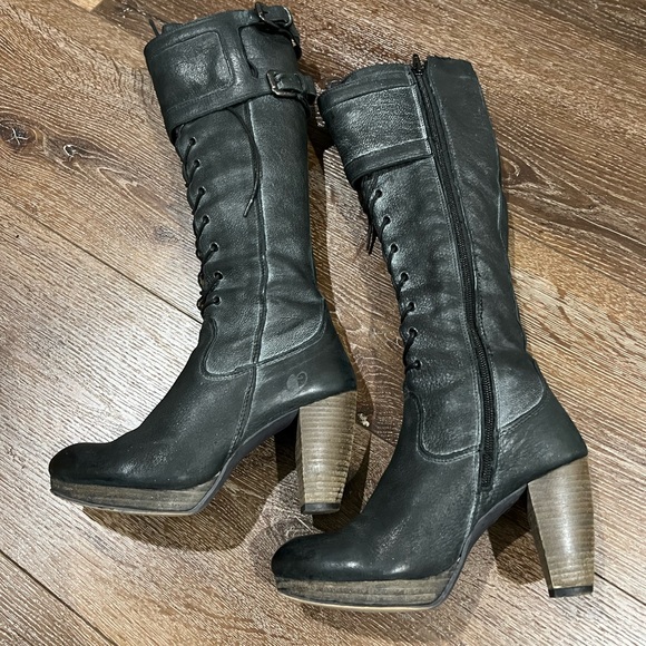 Felmini knee high charcoal black boots size 37 - Picture 8 of 12